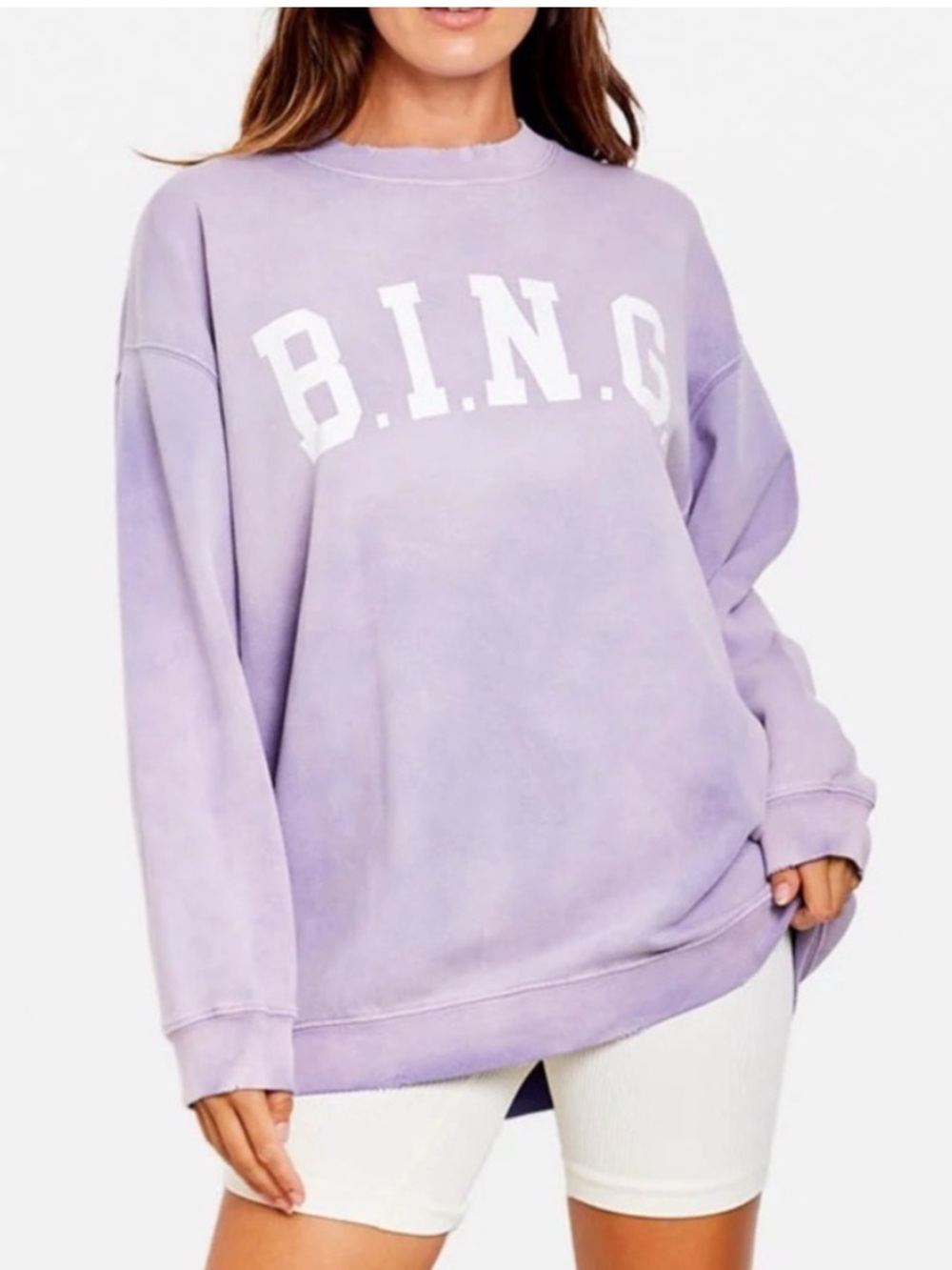 Anine Bing Lavender B.I.N.G. Oversized Crewneck Sweatshirt medium